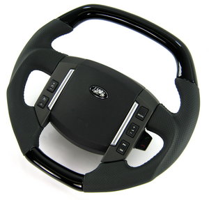 Range Rover Sport "flat top" Steering Wheel - Black Piano - Perforated Leather Preview